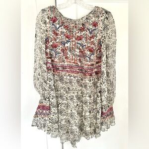 Anthropologie Multicolor Embroidered Tunic